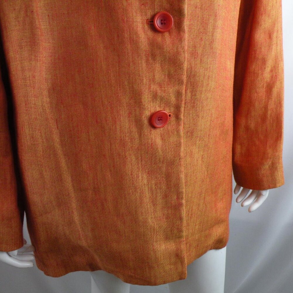 NWOT Gianfranco Ferre Forma Linen Orange unstructured blazer 18 - Picture 3 of 10
